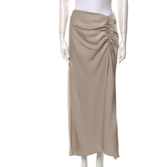 NWT Jason Wu Satin Ruched MIDI Skirt in Champagne Size Medium - Picture 10 of 10